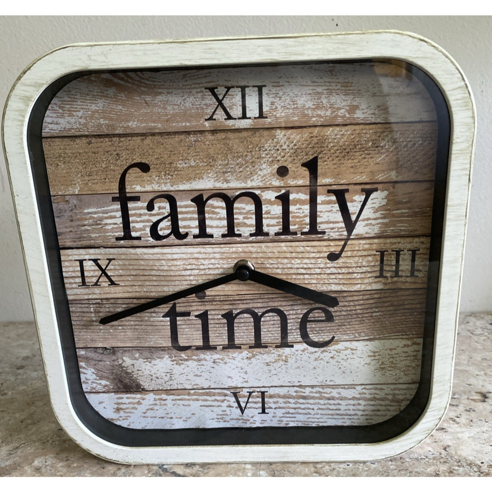 Square Wall Clock Solid Metal Home Decorative Design 10x10in Modern Style